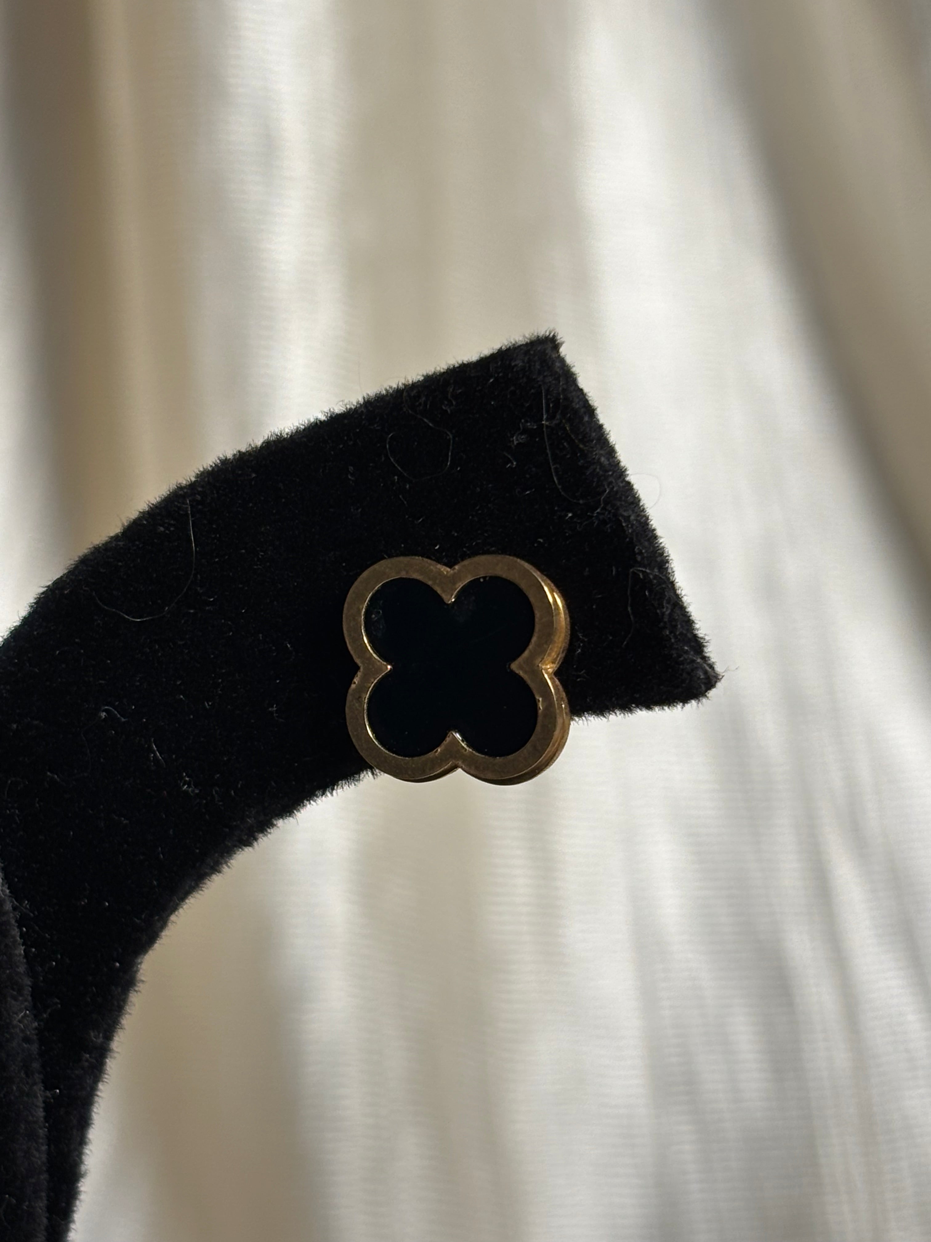 Black Clover Gold Stud Earrings